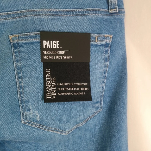 Paige Verdugo Crop Mid Rise Skinny Jeans Cabo Size 31 NWT - Picture 9 of 16